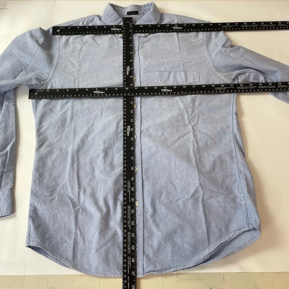 J Crew Shirt Mens M Blue Oxford Slim Fit OCBD Preppy Old Money Luxury Office